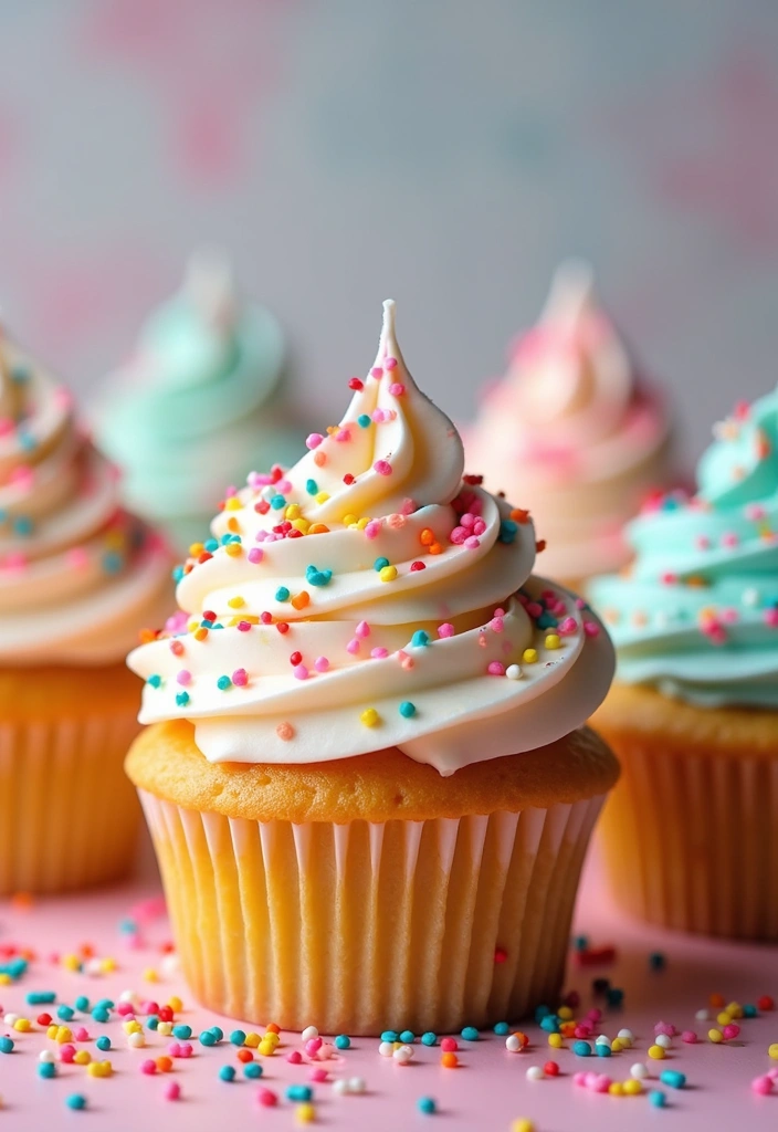 25 Simple Cupcake Decorating Ideas Anyone Can Master - 8. Colorful Sprinkles Galore