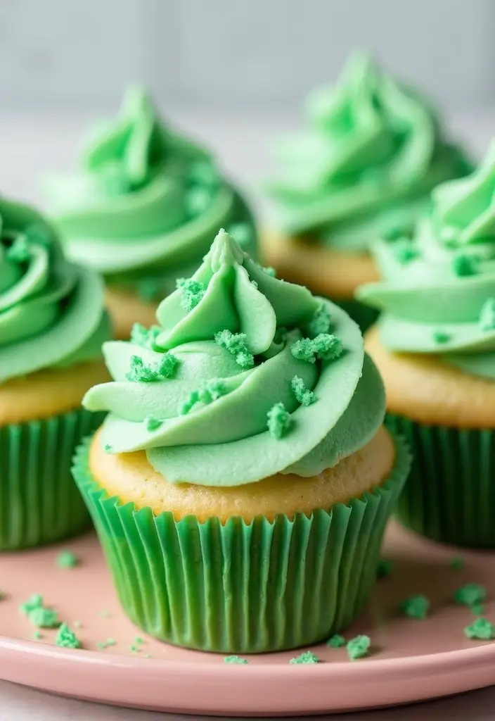 25 St. Patrick’s Day Cupcake Ideas Full of Lucky Charm - 1. Shamrock Shake Cupcakes