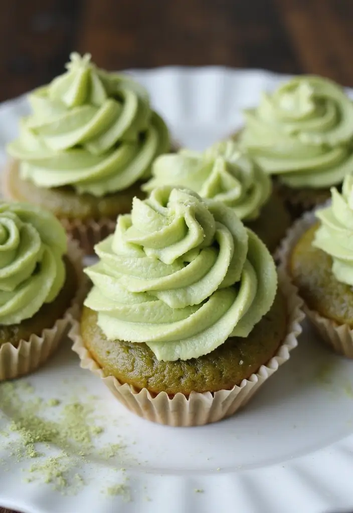 25 St. Patrick’s Day Cupcake Ideas Full of Lucky Charm - 10. Green Tea Matcha Cupcakes
