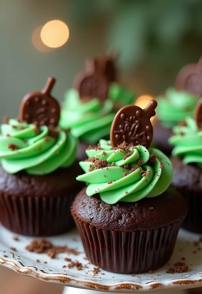 25 St. Patrick’s Day Cupcake Ideas Full of Lucky Charm - 11. St. Patrick's Day Chocolate Cupcakes