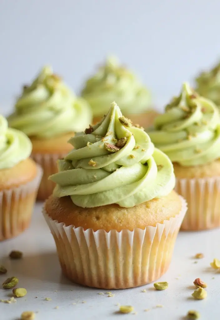 25 St. Patrick’s Day Cupcake Ideas Full of Lucky Charm - 14. Pistachio Cupcakes