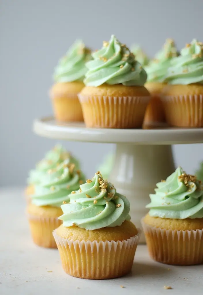 25 St. Patrick’s Day Cupcake Ideas Full of Lucky Charm - 18. Golden Butter Cupcakes