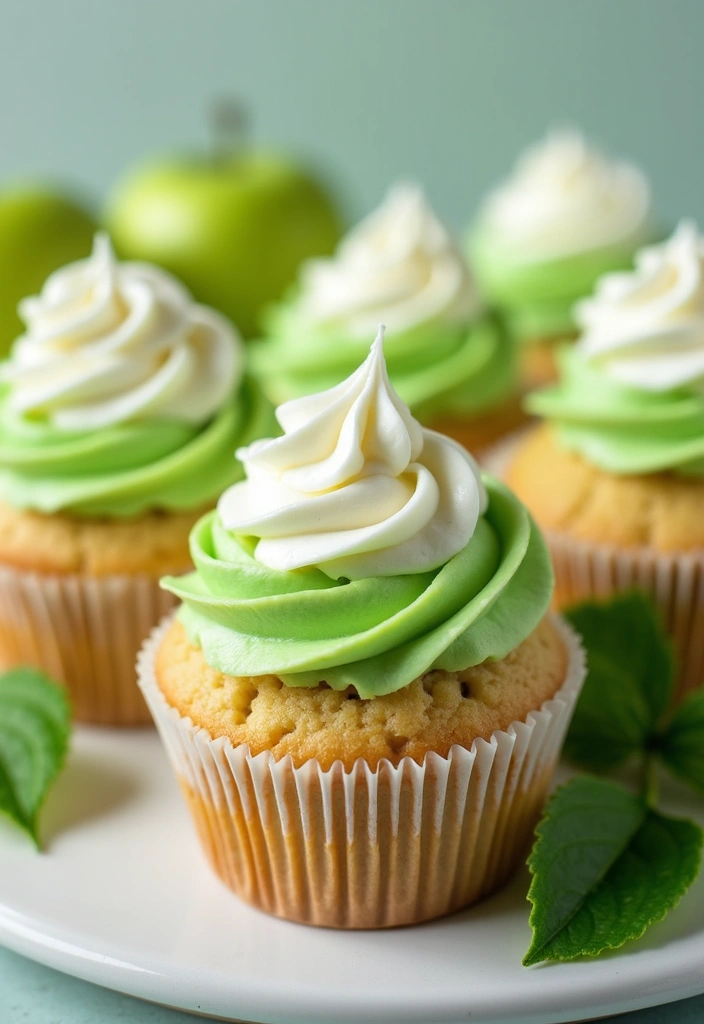 25 St. Patrick’s Day Cupcake Ideas Full of Lucky Charm - 19. Green Applesauce Cupcakes