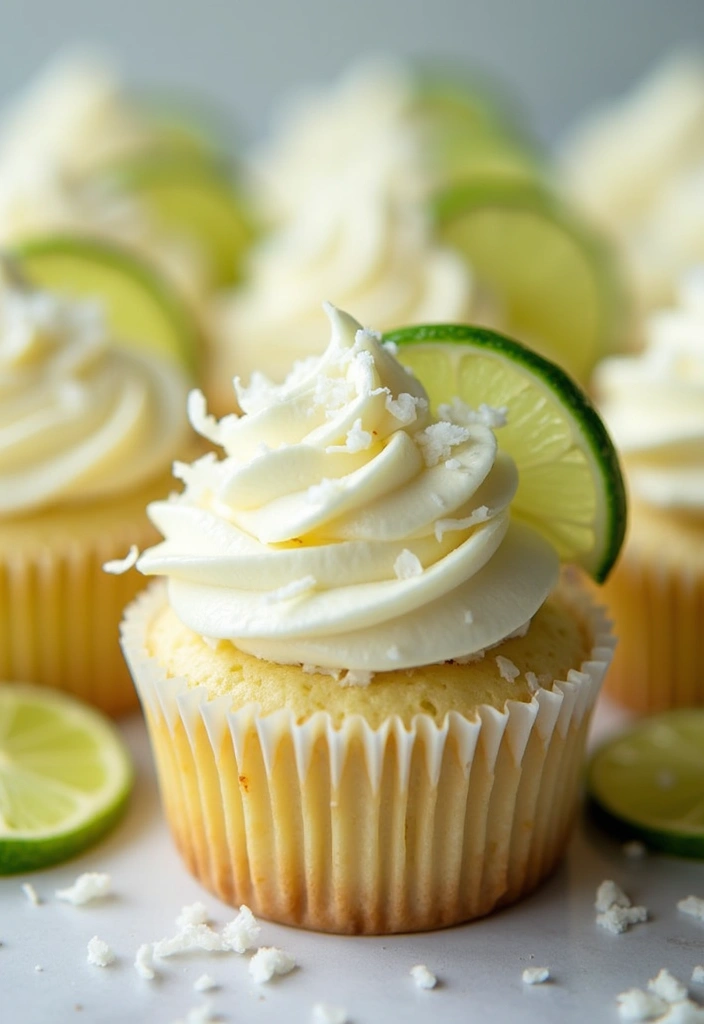 25 St. Patrick’s Day Cupcake Ideas Full of Lucky Charm - 21. Coconut Lime Cupcakes