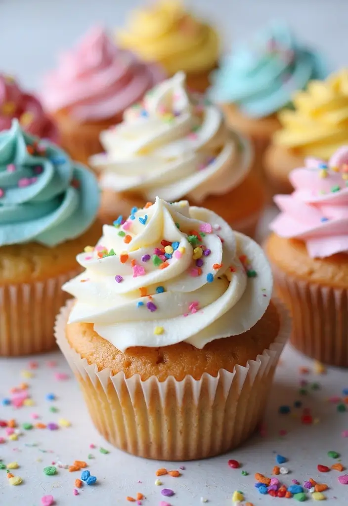 25 St. Patrick’s Day Cupcake Ideas Full of Lucky Charm - 24. Confetti Cupcakes