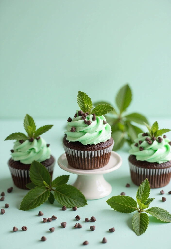 25 St. Patrick’s Day Cupcake Ideas Full of Lucky Charm - 4. Mint Chocolate Chip Cupcakes