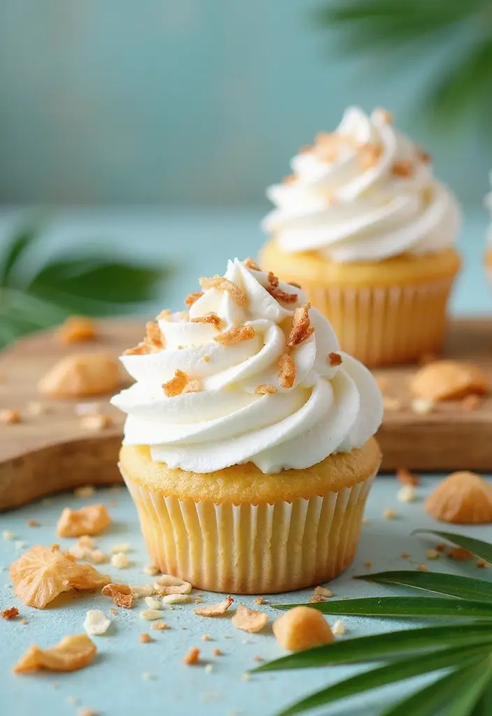 25 Valentine’s Day Cupcake Ideas That Say “I Love You” - 13. Tropical Coconut Cupcakes