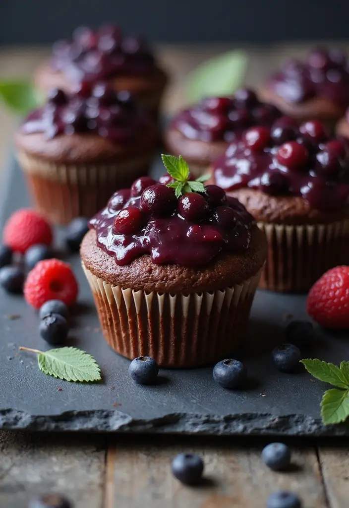 25 Valentine’s Day Cupcake Ideas That Say “I Love You” - 16. Berry Bliss Brownie Cupcakes