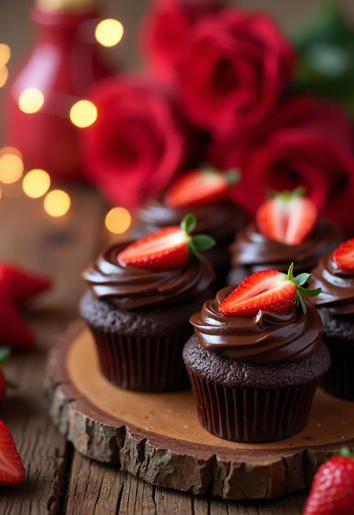 25 Valentine’s Day Cupcake Ideas That Say “I Love You” - 2. Chocolate Strawberry Delight