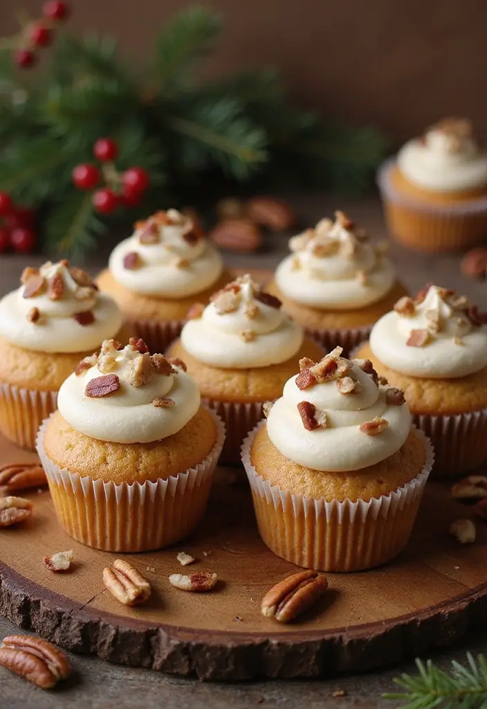 25 Valentine’s Day Cupcake Ideas That Say “I Love You” - 20. Maple Pecan Cupcakes