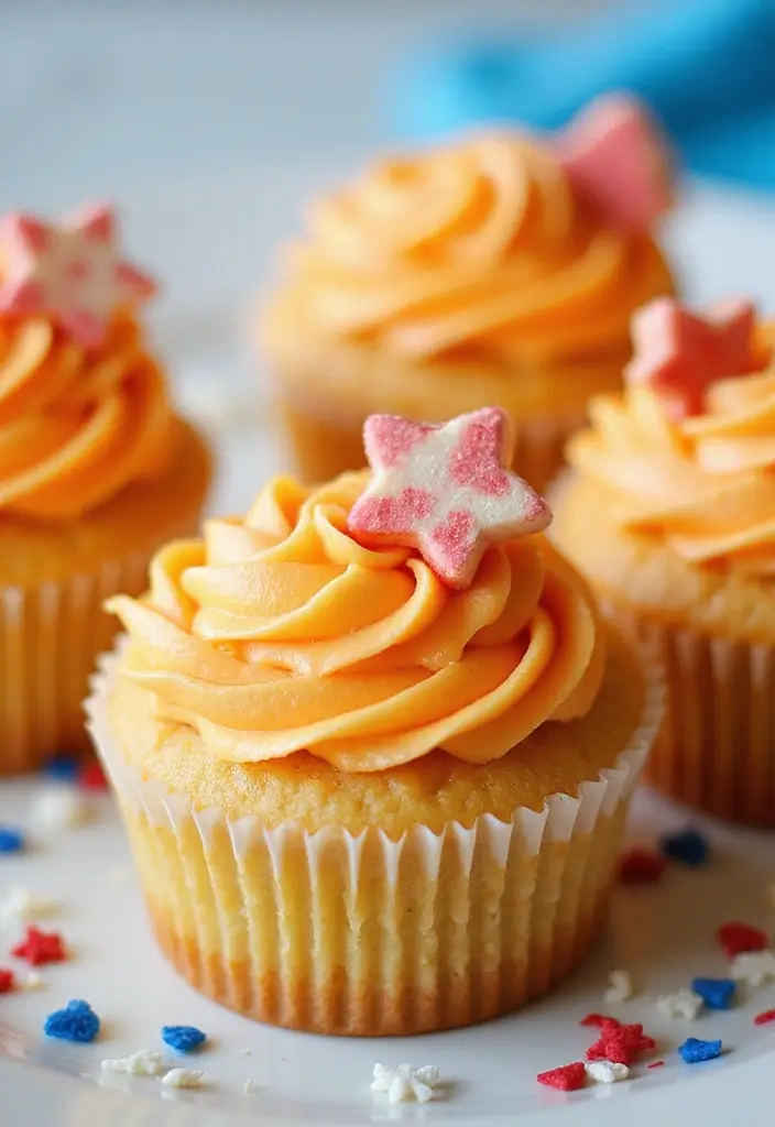 27 4th of July Cupcake Ideas That Sparkle with Patriotism - 19. Creamsicle Cupcakes
