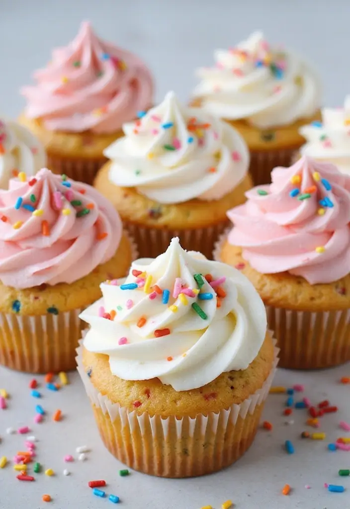 27 Bridal Shower Cupcake Ideas for a Chic Dessert Table - 10. Funfetti Cupcakes
