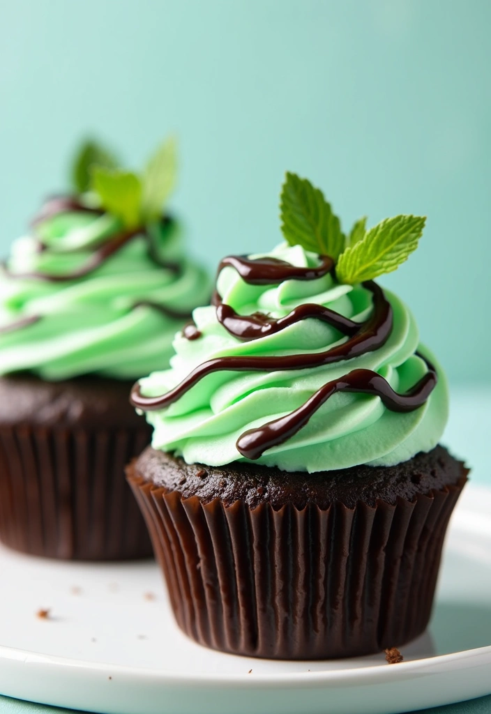 27 Bridal Shower Cupcake Ideas for a Chic Dessert Table - 11. Chocolate Mint Cupcakes