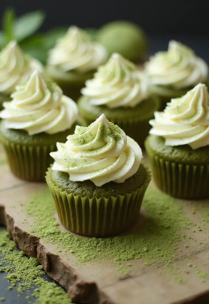 27 Bridal Shower Cupcake Ideas for a Chic Dessert Table - 14. Matcha Green Tea Cupcakes