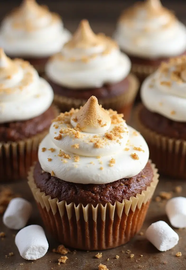 27 Bridal Shower Cupcake Ideas for a Chic Dessert Table - 15. S'mores Cupcakes