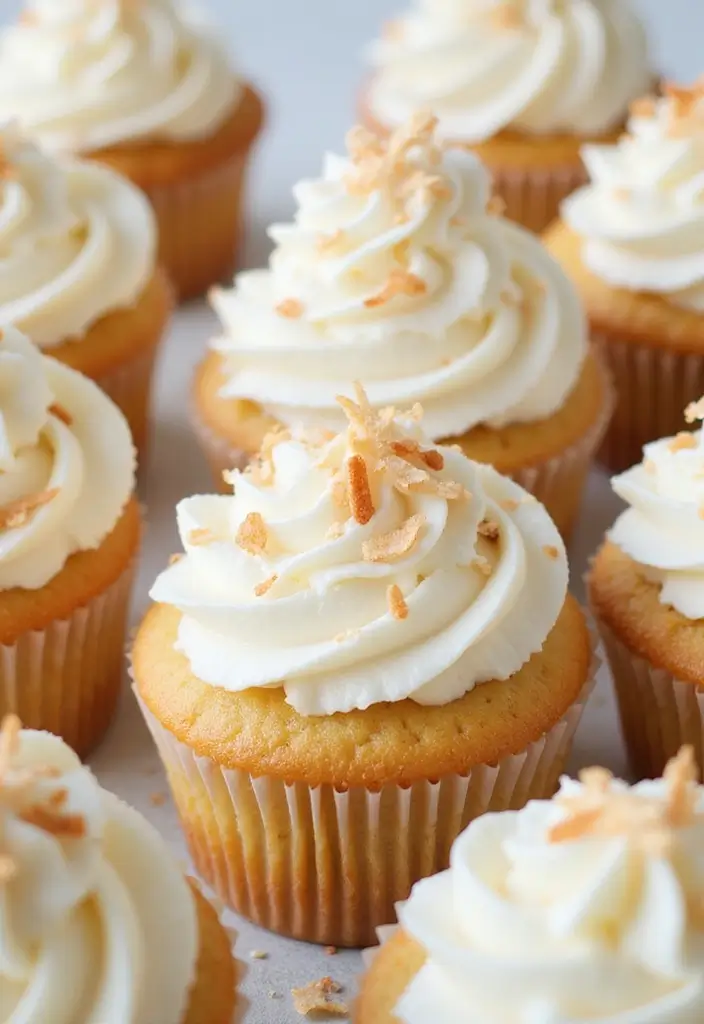 27 Bridal Shower Cupcake Ideas for a Chic Dessert Table - 16. Coconut Cream Cupcakes
