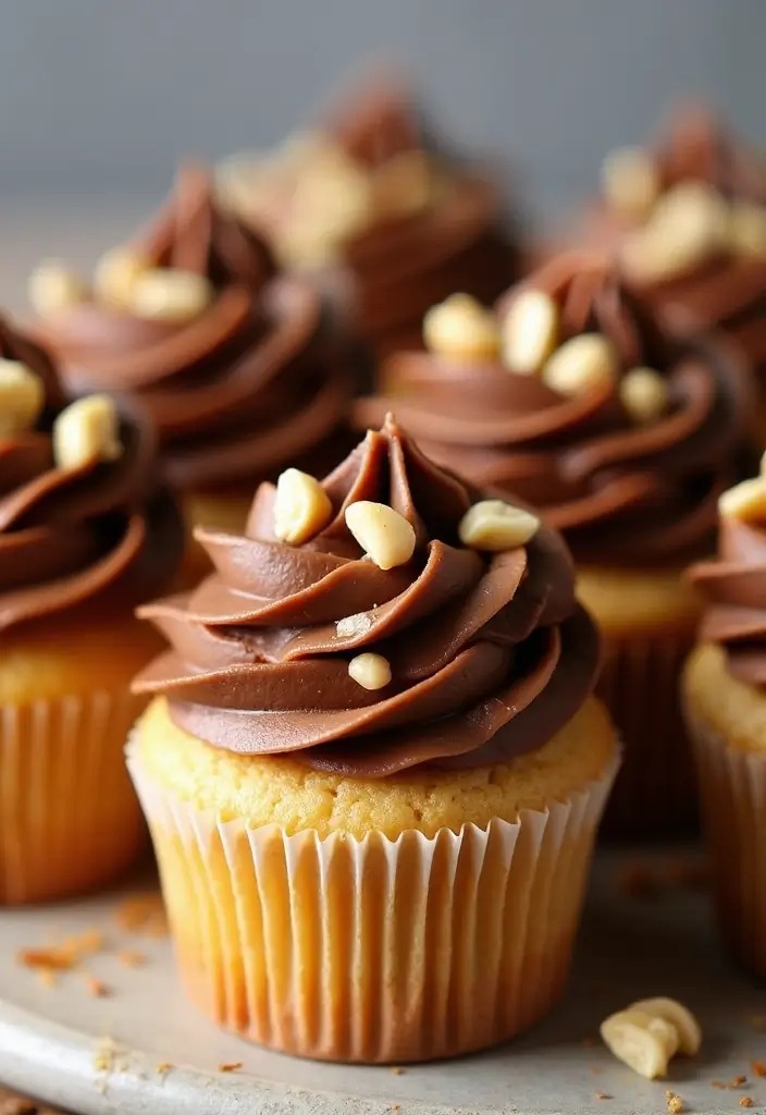 27 Bridal Shower Cupcake Ideas for a Chic Dessert Table - 18. Peanut Butter Cupcakes with Chocolate Frosting