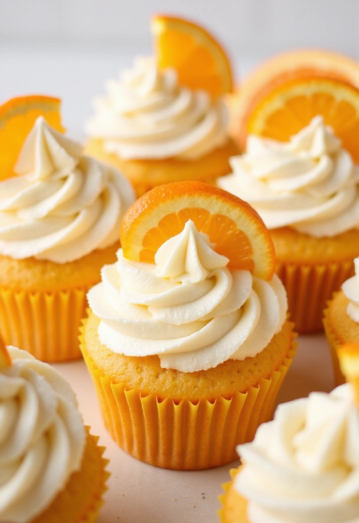 27 Bridal Shower Cupcake Ideas for a Chic Dessert Table - 19. Orange Creamsicle Cupcakes