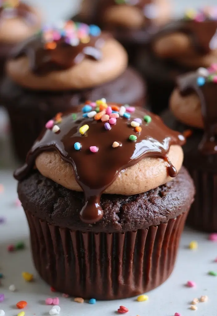 27 Bridal Shower Cupcake Ideas for a Chic Dessert Table - 3. Chocolate Ganache Drizzle Cupcakes