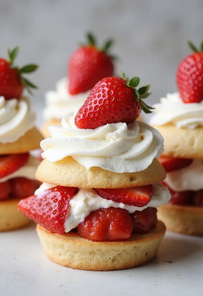 27 Bridal Shower Cupcake Ideas for a Chic Dessert Table - 4. Strawberry Shortcake Cupcakes