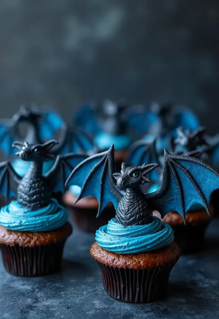 27 Christmas Cupcake Decorating Ideas You Can DIY: Minecraft-Themed Holiday Treats - 12. Ender Dragon Cupcakes