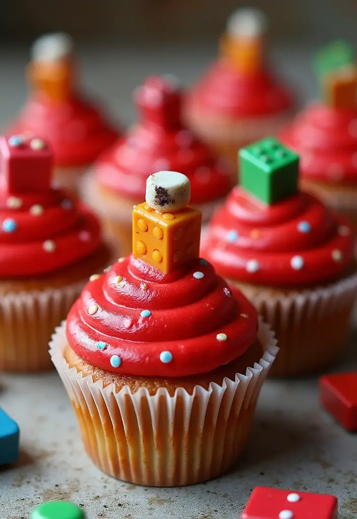 27 Christmas Cupcake Decorating Ideas You Can DIY: Minecraft-Themed Holiday Treats - 15. Redstone Cupcakes