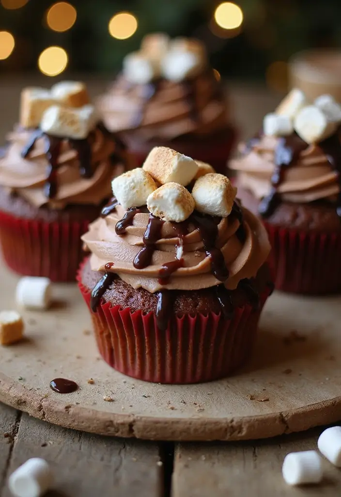 27 Christmas Cupcake Decorating Ideas You Can DIY: Minecraft-Themed Holiday Treats - 20. Hot Cocoa Cupcakes