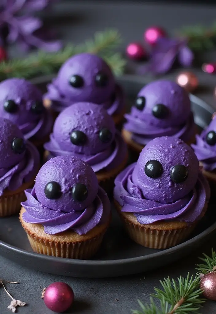 27 Christmas Cupcake Decorating Ideas You Can DIY: Minecraft-Themed Holiday Treats - 3. Enderman Cupcakes