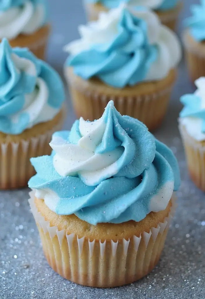 27 Christmas Cupcake Decorating Ideas You Can DIY: Minecraft-Themed Holiday Treats - 4. Diamond Block Cupcakes