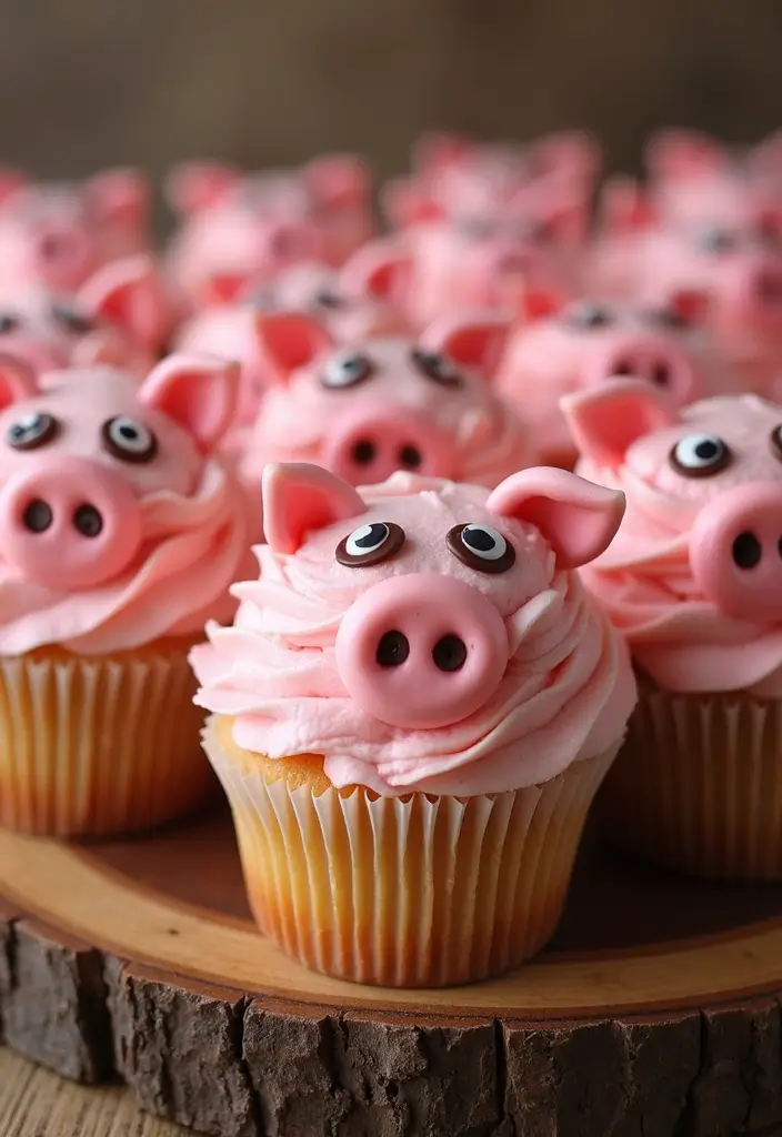27 Christmas Cupcake Decorating Ideas You Can DIY: Minecraft-Themed Holiday Treats - 5. Pig Cupcakes