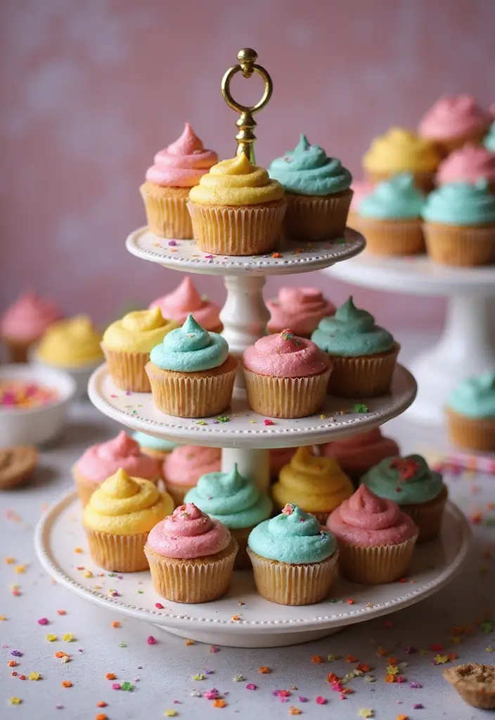 27 Cupcake Design Ideas That Look Professional (But Are Easy!) - 12. Mini Cupcake Towers