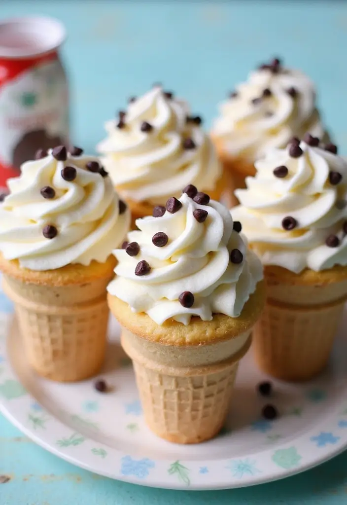 27 Cupcake Design Ideas That Look Professional (But Are Easy!) - 14. Ice Cream Cone Cupcakes