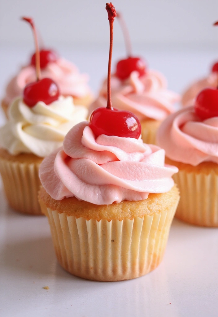 27 Cupcake Design Ideas That Look Professional (But Are Easy!) - 16. Maraschino Cherry Toppers