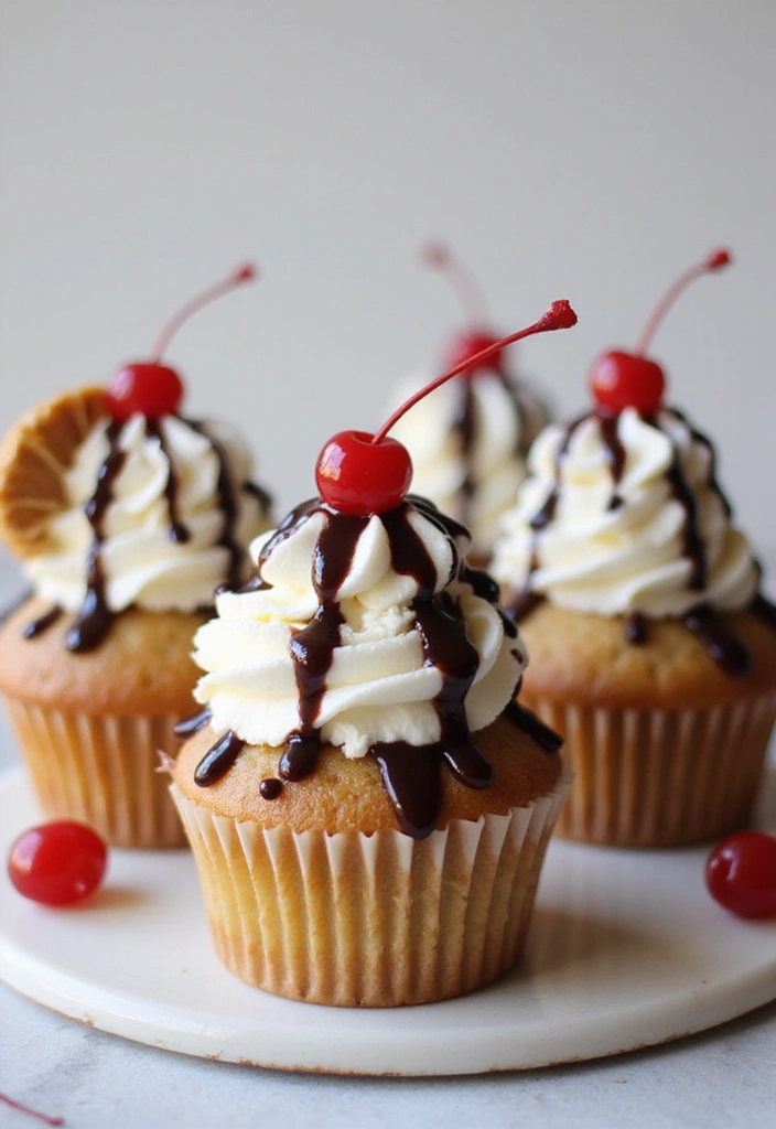 27 Cupcake Design Ideas That Look Professional (But Are Easy!) - 20. Cupcake Ice Cream Sundaes