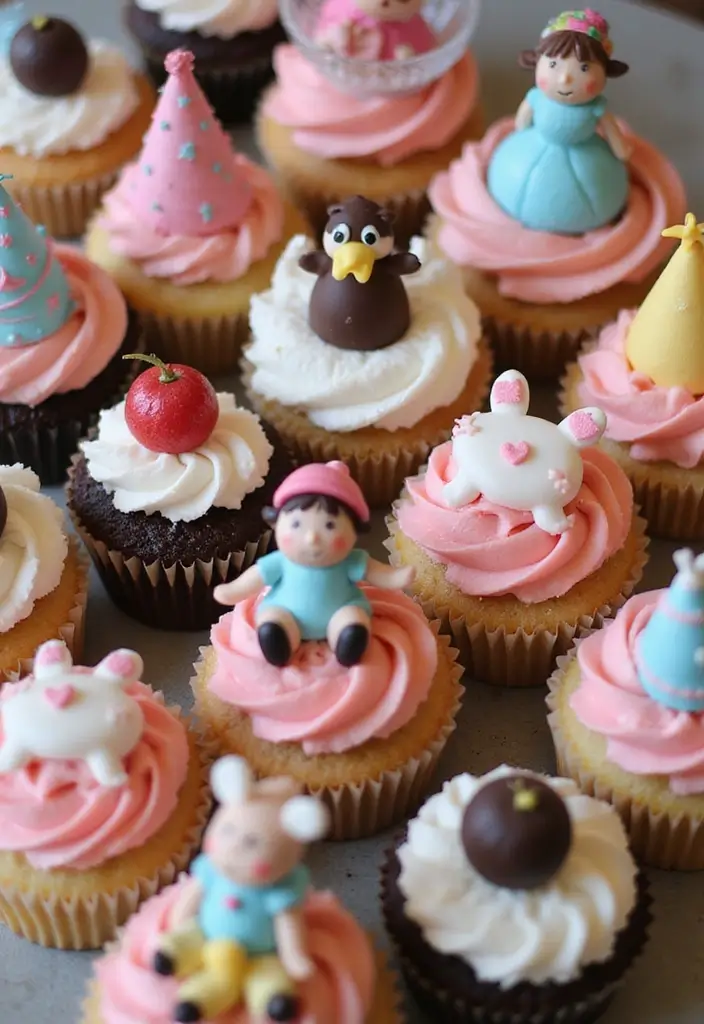 27 Cupcake Design Ideas That Look Professional (But Are Easy!) - 21. Edible Cupcake Toppers