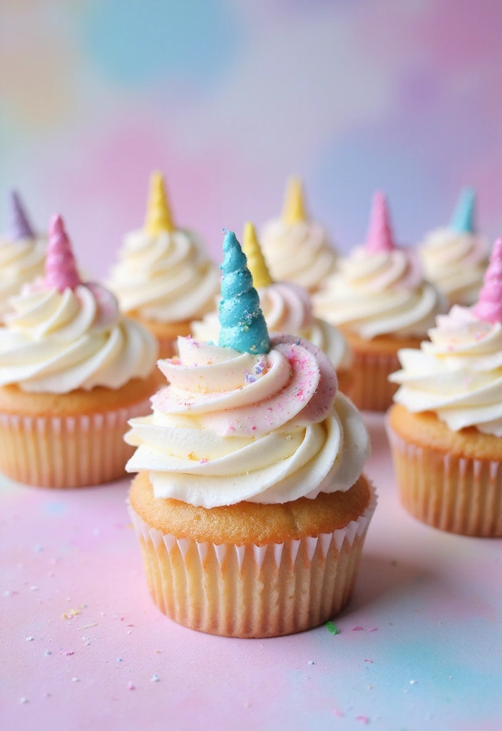 27 Cupcake Design Ideas That Look Professional (But Are Easy!) - 5. Whimsical Unicorn Cupcakes