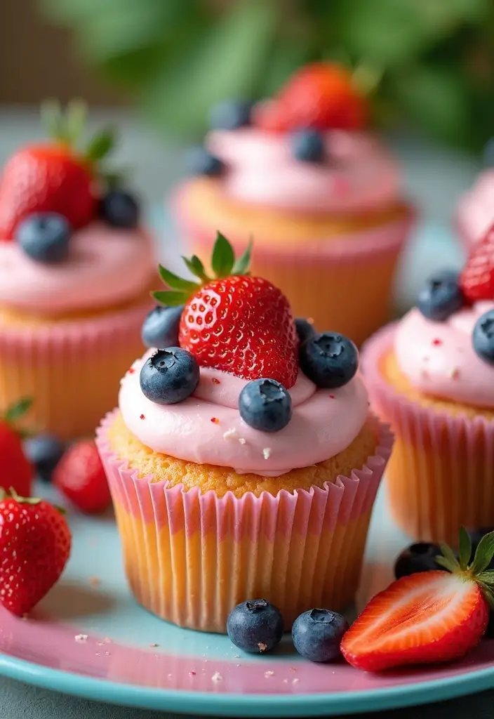 27 Cupcake Design Ideas That Look Professional (But Are Easy!) - 7. Fruit-topped Cupcakes