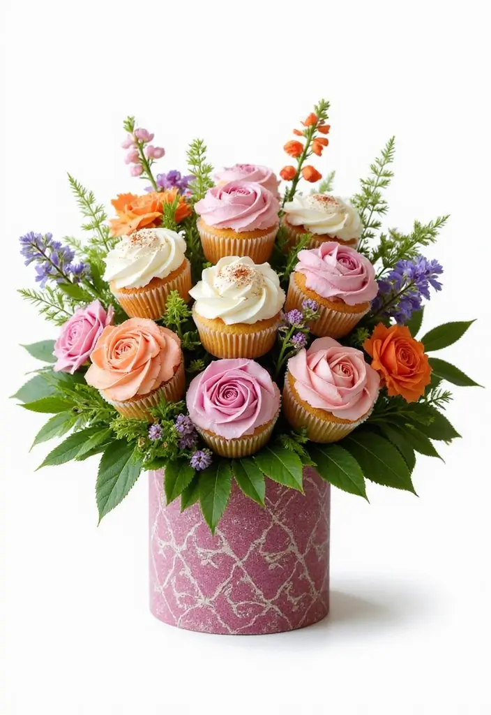 27 Cupcake Display Ideas to Impress Your Guests - 11. Cupcake Bouquet