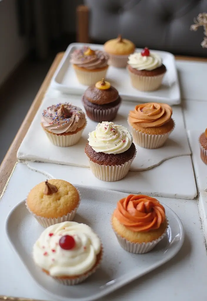 27 Cupcake Display Ideas to Impress Your Guests - 12. Cupcake Tasting Flight
