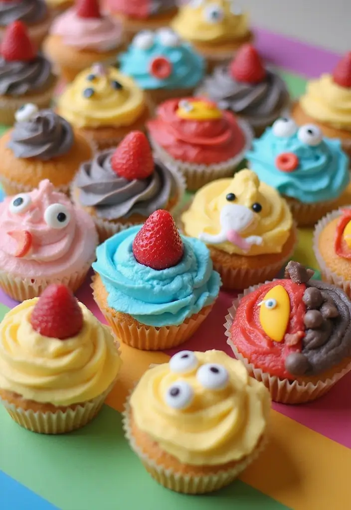 27 Cupcake Display Ideas to Impress Your Guests - 19. Fun Cupcake Creations