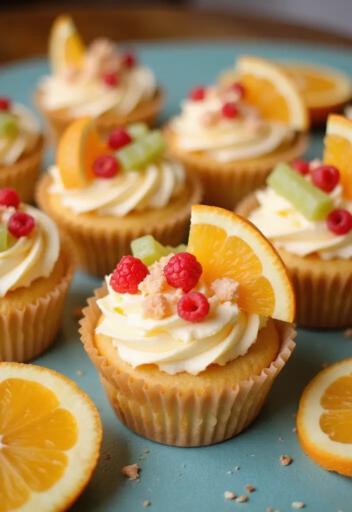 27 Cupcake Display Ideas to Impress Your Guests - 21. Punchy Citrus Cupcakes