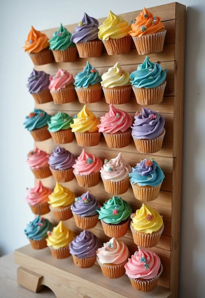 27 Cupcake Display Ideas to Impress Your Guests - 4. Cupcake Wall Display