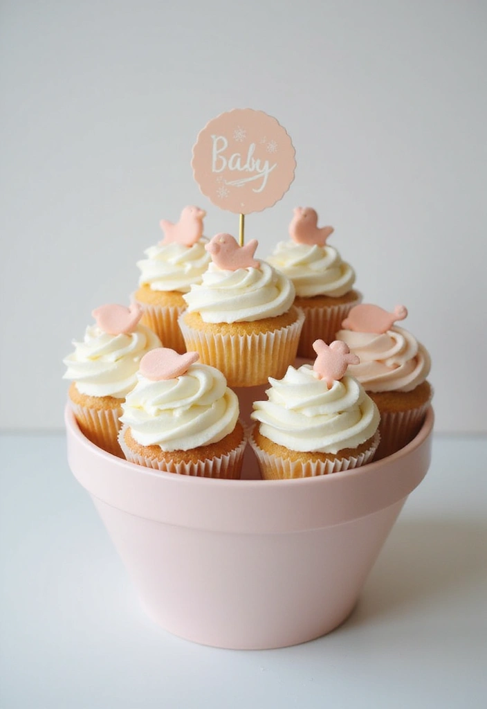 27 Cute Cupcake Ideas That Are Perfect for Any Celebration - 17. Sweet Baby Shower Cupcake Bouquet