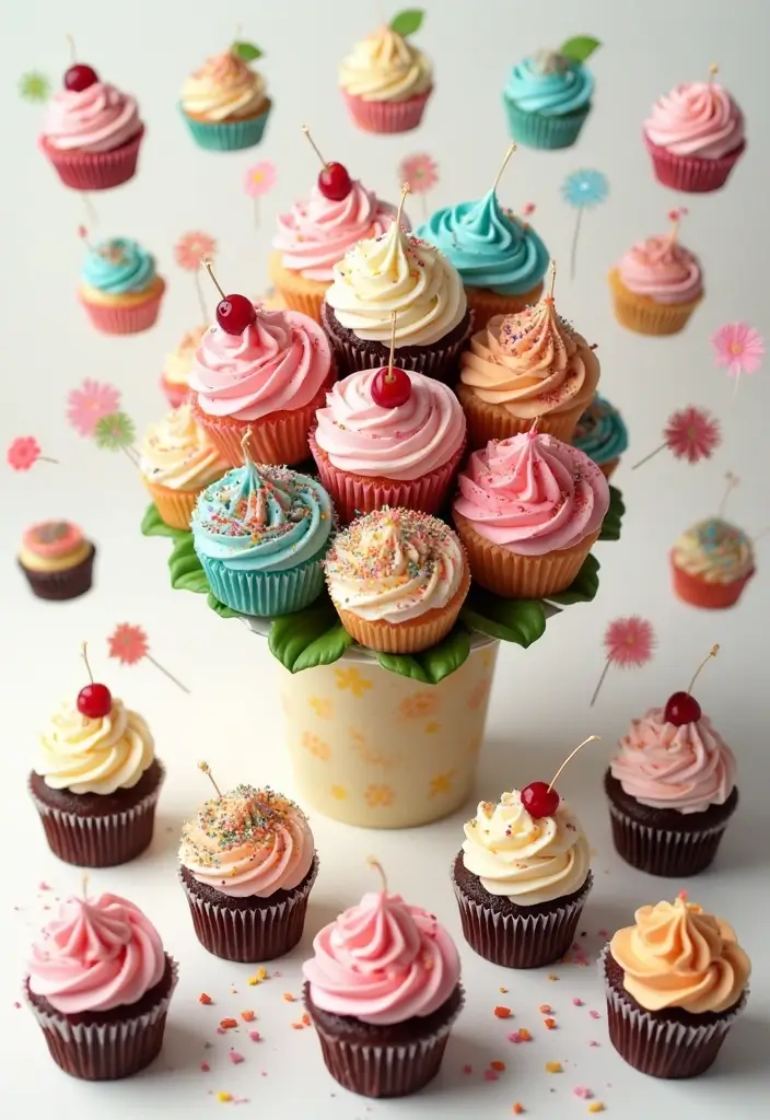 27 Cute Cupcake Ideas That Are Perfect for Any Celebration - 23. DIY Cupcake Bouquet Kits