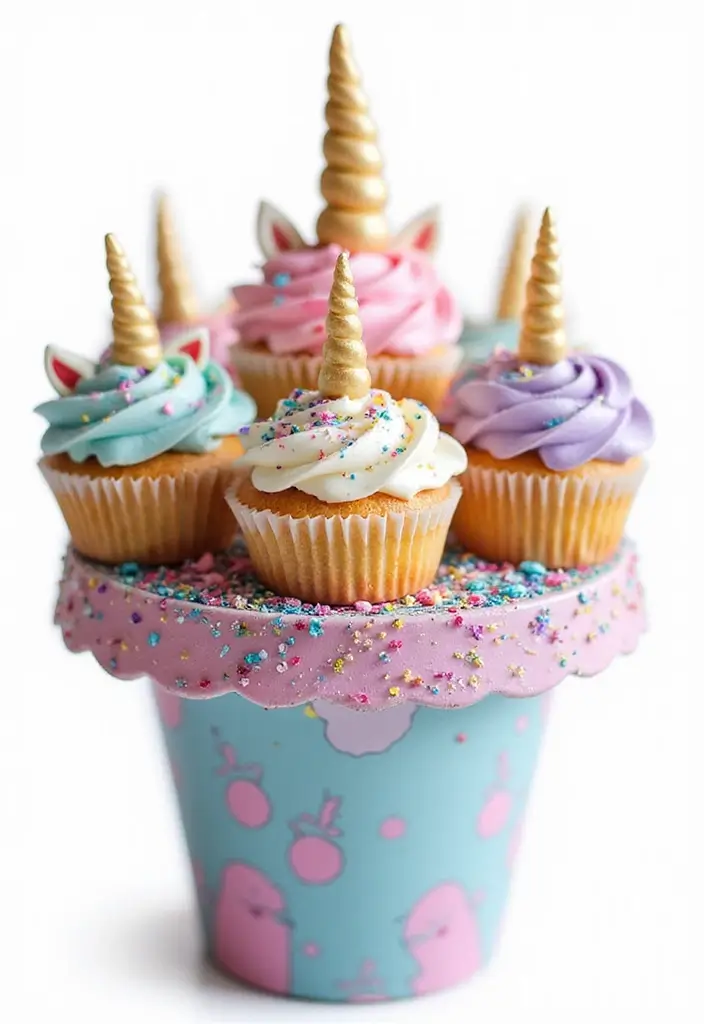 27 Cute Cupcake Ideas That Are Perfect for Any Celebration - 7. Whimsical Unicorn Cupcake Bouquet