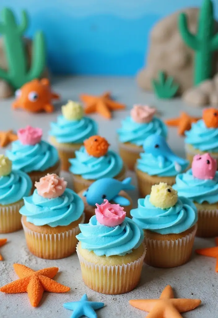 27 Easy Cupcake Decorating Ideas for Every Occasion - 12. Under the Sea Cupcakes