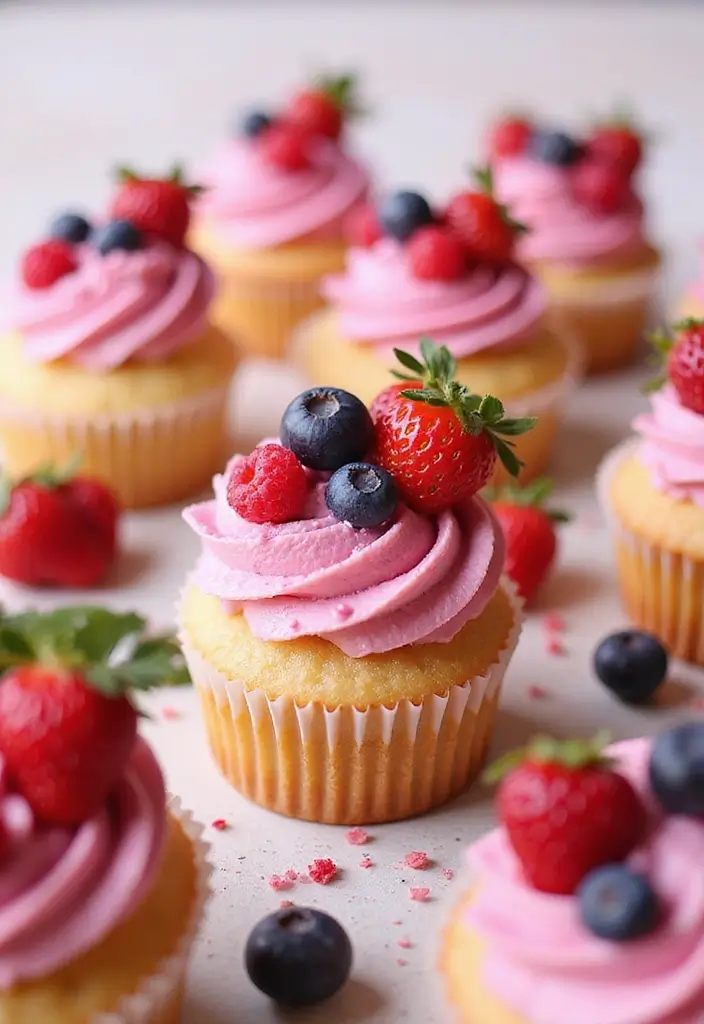 27 Easy Cupcake Decorating Ideas for Every Occasion - 14. Berry Blast Cupcakes