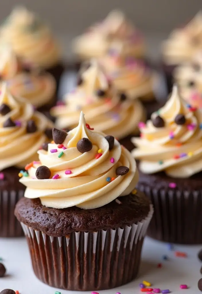 27 Easy Cupcake Decorating Ideas for Every Occasion - 17. Chocolate Chip Cupcakes