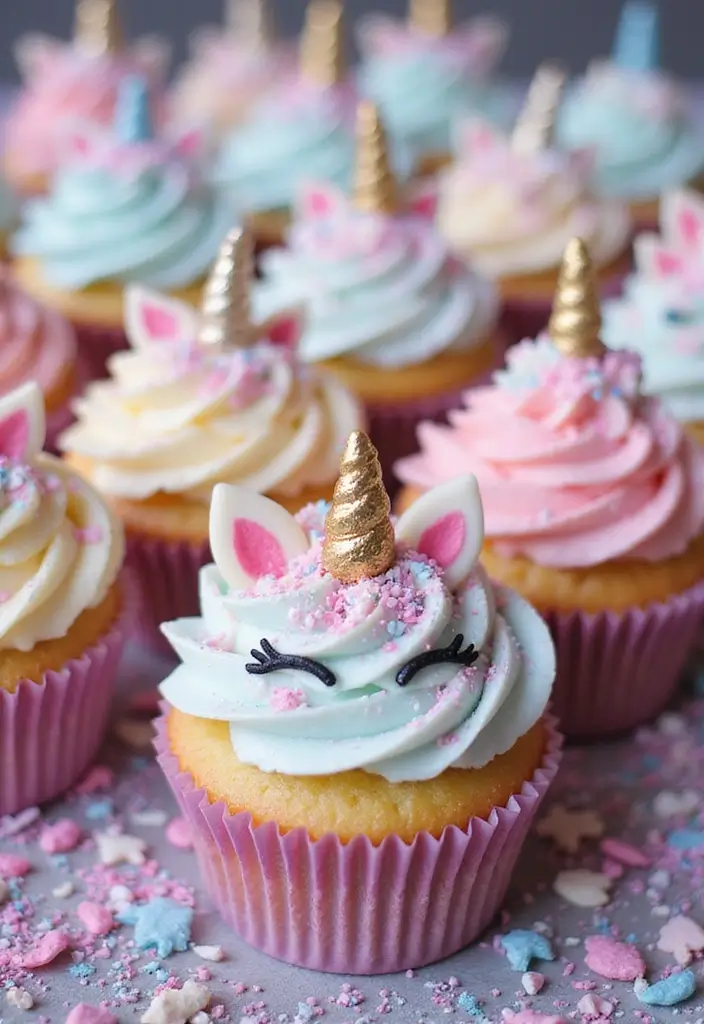 27 Easy Cupcake Decorating Ideas for Every Occasion - 19. Glittery Unicorn Cupcakes