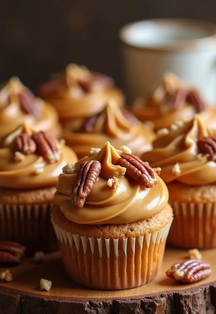 27 Easy Cupcake Decorating Ideas for Every Occasion - 23. Caramel Pecan Cupcakes